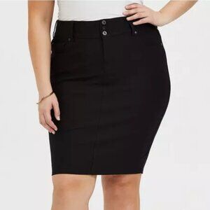 Torrid Black Premium Ponte 5-Pocket Midi Skirt